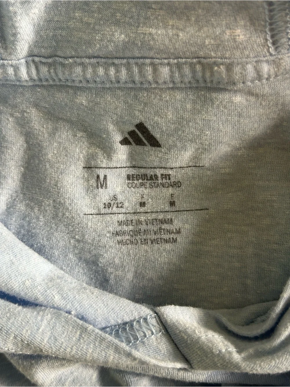 Adidas Girls' Long Sleeved Hooded T-Shirt Lt. Blue Size M (10/12)